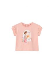 Mayoral T-Shirt 1080 Różowy Regular Fit. Czerwone koszulki dziewczęce Mayoral, bez wzorów, z bawełny, bez ramiączek. Za 69.99 zł.
