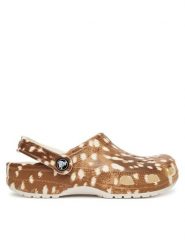 Crocs Klapki Classic Pop Animal Clogs 214153 Brązowy. Brązowe klapki damskie Crocs, bez wzorów, z tworzywa sztucznego, bez obcasa. Za 233.99 zł.