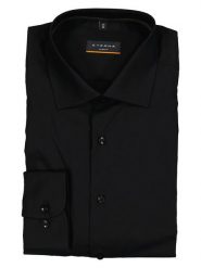 Eterna Koszula - Slim fit - w kolorze czarnym rozmiar: 40. Czarne koszule męskie Eterna, bez wzorów, z bawełny, bez kołnierzyka, bez ramiączek. Za 118.28 zł.