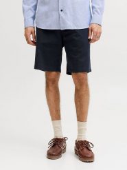 Jack & Jones Szorty chino "Stace" w kolorze granatowym rozmiar: L. Niebieskie szorty męskie Jack & Jones, z bawełny, bez kołnierzyka. Za 113.90 zł.