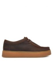 Clarks Półbuty Boxbee Walla 26328023 Brązowy. Brązowe półbuty męskie Clarks, ze skóry, bez zapięcia. Za 479.99 zł.