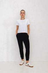 SPODNIE LENA CZARNE L - Flawless. Czarne spodnie materiałowe damskie Flawless, bez wzorów, z bawełny, biznesowe. Za 297.00 zł.