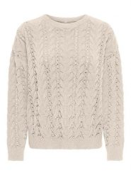 ONLY Sweter w kolorze beżowym rozmiar: M. Brązowe swetry klasyczne damskie Only, m, ze splotem, bez kołnierzyka. Za 129.95 zł.