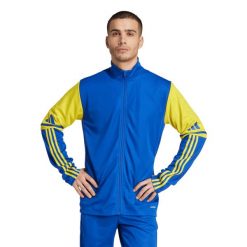 Bluza męska adidas Squadra 25 Training. Niebieskie bluzy bez kaptura męskie Adidas, bez wzorów, z poliesteru, sportowe, bez kołnierzyka, bez ramiączek. Za 141.00 zł.
