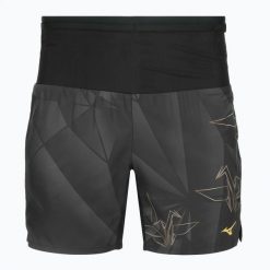 Spodenki do biegania męskie Mizuno Active Graphic Multi Pocket. Szare szorty męskie Mizuno, z materiału, bez kołnierzyka. Za 159.99 zł.