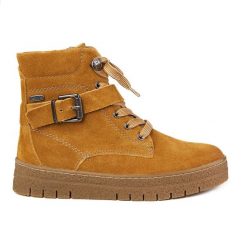 Marco Tozzi Musztardowe Buty Wyściełane Futerkiem Prawdziwej Skóry Czerwone. Brązowe buty trekkingowe męskie ZZFACTOY, ze skóry, bez zapięcia, trekkingowe. Za 276.99 zł.