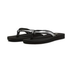 Damskie klapki Sandy Flip PUMA Black Silver Metallic. Czarne klapki damskie Puma, bez wzorów, bez obcasa. Za 290.00 zł.