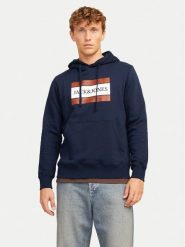 Jack & Jones Bluza 12262513 Granatowy Regular Fit. Niebieskie bluzy bez kaptura męskie Jack & Jones, m, z bawełny. Za 99.99 zł.