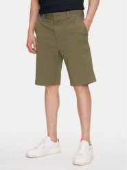 HUGO Szorty materiałowe Dante242 50510605 Khaki Regular Fit. Brązowe szorty męskie Hugo, z bawełny, bez kołnierzyka. Za 190.99 zł.