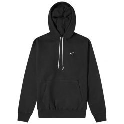 Bluza dresowa sportowa męska Solo Swoosh. Czarne bluzy bez kaptura męskie Nike, m, z bawełny. Za 399.99 zł.