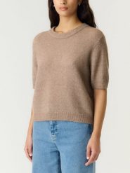 YAS Koszulka "Johi" w kolorze beżowym rozmiar: XS. Brązowe bluzki damskie YAS, xs, bez wzorów, bez kołnierzyka. Za 179.95 zł.