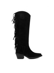 Badura Kozaki EO-AZARIA-0791-25 Czarny. Czarne kozaki damskie Badura, ze skóry, bez obcasa, na słupku. Za 579.99 zł.