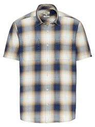 Camel Active Koszula - Regular fit - w kolorze niebiesko-beżowym rozmiar: XXL. Brązowe koszule męskie Camel Active, xxl, bez wzorów, z bawełny, bez kołnierzyka, bez ramiączek. Za 139.87 zł.