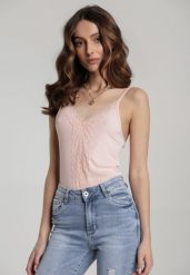 Różowy Top Marinella. Czerwone topy damskie Renee, xs, bez wzorów, z dzianiny, bez kołnierzyka. Za 14.99 zł.