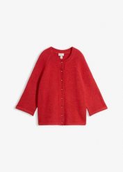Kardigan, rękawy 3/4. Brązowe kardigany damskie bonprix, bez wzorów. Za 129.99 zł.