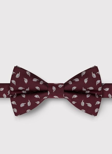 PAKO LORENTE – Bordowa mucha męska we wzorki. Czerwone krawaty i muchy męskie Pako Lorente, bez wzorów, z poliesteru, eleganckie. Za 39.99 zł.