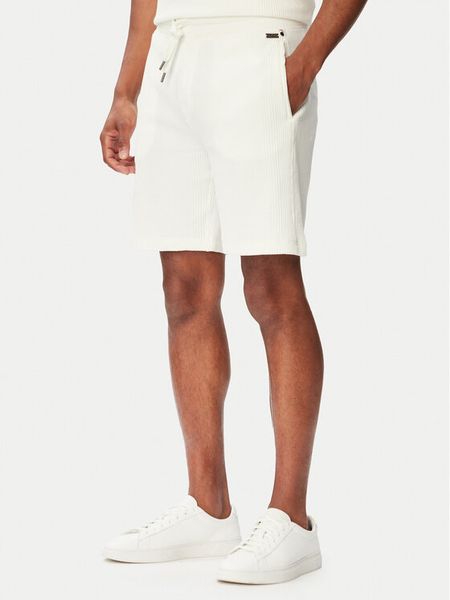 BOSS Szorty sportowe Structure Shorts 50540581 Kremowy Regular Fit. Białe szorty męskie Boss, bez wzorów, z bawełny, sportowe. Za 379.99 zł.