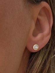 DIA DIAMONDS Pozłacane kolczyki-wkrętki z diamentami rozmiar: onesize. Żółte kolczyki damskie DIA DIAMONDS, z diamentem, pozłacane. Za 412.88 zł.