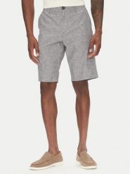 Tom Tailor Szorty materiałowe 1044712 Szary Slim Fit. Szare szorty męskie Tom Tailor, ze lnu, bez kołnierzyka. Za 139.99 zł.