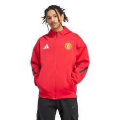 Bluza z kapturem Manchester United Z.N.E. 2025/26. Czerwone bluzy z kapturem męskie Adidas. Za 467.90 zł.