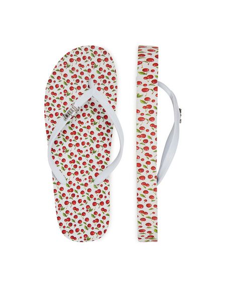 Juicy Couture Japonki 800291A Biały. Białe klapki damskie Juicy Couture, bez wzorów, z syntetyku, bez obcasa. Za 79.99 zł.