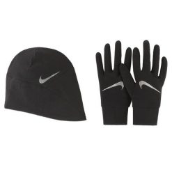 Komplet damski do biegania czapka i rękawiczki Nike Women's Hat and Glove Set. Czarne czapki zimowe damskie Nike. Za 252.50 zł.