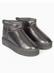 ISLAND BOOT Botki "Miley" w kolorze srebrnym rozmiar: 40. Szare botki damskie Island Boot, bez obcasa, bez zapięcia. Za 153.71 zł.