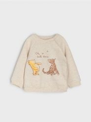 Bluza crewneck Winnie the Pooh - kremowy. Białe bluzy sportowe damskie Sinsay, l, bez wzorów, bez ramiączek, bez kaptura. Za 17.99 zł.
