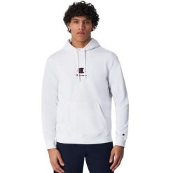 Męska Bluza Z Logo Na Piersi. Białe bluzy z kapturem męskie CHAMPION, l, z bawełny. Za 395.99 zł.