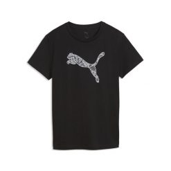 Damska koszulka Graphics Lace Cat PUMA. Czarne bluzki sportowe damskie Puma, m, z bawełny, bez kołnierzyka, bez ramiączek. Za 109.00 zł.