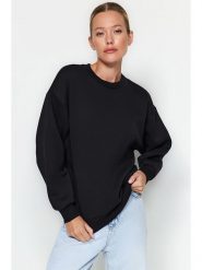 Trendyol Bluza w kolorze czarnym rozmiar: M. Czarne bluzy bez kaptura damskie Trendyol, m, z bawełny. Za 60.99 zł.