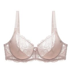 Biustonosz koronkowy push-up z efektem dekoltu Edda. Niebieskie biustonosze Intica, bez wzorów, z koronki. Za 79.00 zł.