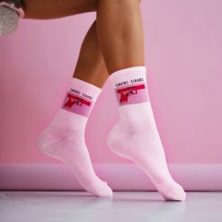 Różowe skarpetki damskie gang gang 1228. Czerwone skarpetki damskie Milena, bez wzorów, z bawełny. Za 16.90 zł.