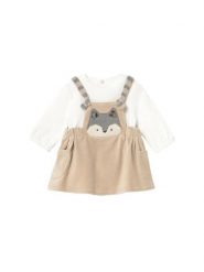 Mayoral Sukienka codzienna 2802 Beżowy Regular Fit. Brązowe sukienki dziewczęce Mayoral, bez wzorów, z bawełny, bez ramiączek. Za 119.99 zł.