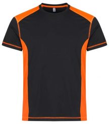 Clique Ambition-T Kontrastowy T-shirt zwiększona widoczność – Visib Orange. Brązowe t-shirty męskie CLIQUE, l, bez wzorów, z bawełny, bez kołnierzyka. Za 124.91 zł.