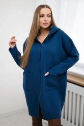Bluza ocieplana rozpinana z dłuższym tyłem jeansowa. Bluzy z kapturem damskie KESI, l, z bawełny. Za 218.51 zł.