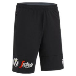 Szorty bermudzkie Virtus Bologne 2022/23. Czarne szorty męskie Macron, bez wzorów, z materiału, eleganckie. Za 240.50 zł.
