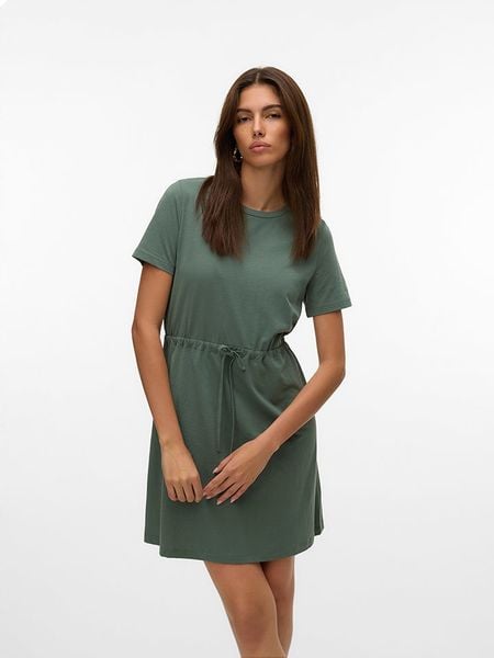 Vero Moda Sukienka w kolorze khaki rozmiar: L. Brązowe sukienki damskie Vero Moda, l, bez wzorów, z materiału, bez kołnierzyka, bez ramiączek, mini, rozkloszowane. Za 65.69 zł.