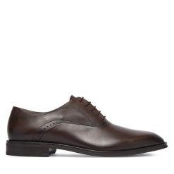 Półbuty BOSS. Brązowe buty wizytowe męskie Boss, bez zapięcia. Za 1,489.00 zł.
