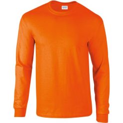 Koszulka z długim rękawem ultra bawełniana Gildan. Brązowe t-shirty damskie Gildan, bez wzorów, z bawełny, bez kołnierzyka. Za 145.00 zł.