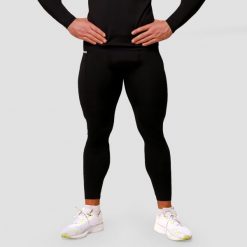 Legginsy męskie fitness kompresyjne czarne Mid. Czarne spodnie sportowe męskie GYMBEAM, z elastanu. Za 114.90 zł.