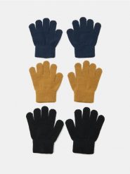 Rękawiczki 3 pack - granatowy. Niebieskie rękawiczki dziecięce Sinsay, bez ramiączek. Za 12.99 zł.