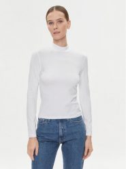 Calvin Klein Golf K20K206067 Biały Slim Fit. Białe golfy damskie CALVIN KLEIN, m, bez wzorów, z bawełny, bez ramiączek. Za 209.99 zł.