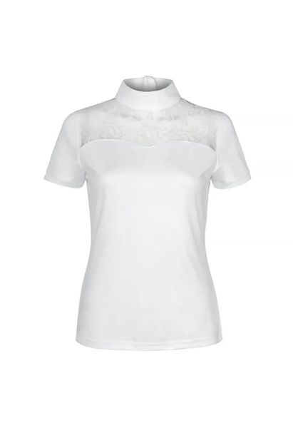 Koszulka jeździecka konkursowa damska EQUESTRIAN QUEEN Mia 2.0. Czerwone t-shirty damskie EQUESTRIAN QUEEN, l, z aplikacjami, z koronki, bez kołnierzyka. Za 158.99 zł.