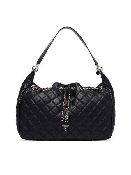 Guess Torebka Juliet HWQG24 56010 Czarny. Czarne torebki klasyczne damskie Guess, z aplikacjami, ze skóry, bez dodatków. Za 674.99 zł.