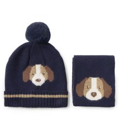 Zestaw szalik i czapka Mayoral. Niebieskie szaliki dziecięce Mayoral, bez ramiączek. Za 119.99 zł.