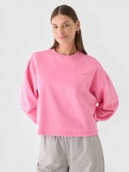 4F Bluza dresowa nierozpinana bez kaptura damska - różowa L. Czerwone bluzy bez kaptura damskie 4f, l, z bawełny. W wyprzedaży za 59.99 zł.