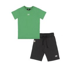 Koszulka z bawełna z kieszenie na czas wolny. Czarne spodnie dresowe damskie LEONE 1947 APPAREL, bez wzorów, z bawełny, bez kołnierzyka. W wyprzedaży za 79.36 zł.