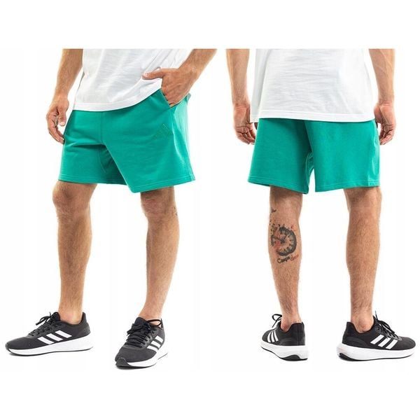 Spodenki treningowe męskie adidas. Zielone szorty męskie Adidas, bez kołnierzyka. Za 127.00 zł.