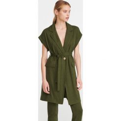 Dzianinowa kamizelka - Khaki. Brązowe kamizelki damskie Reserved, l, z dzianiny. Za 119.99 zł.